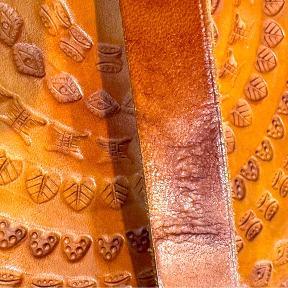 BOHO BROWN ROUND FRINGED LEATHER CROSSBODY BAG DESIGNED WITH FRINGES BRAND NEW - Picture 5 of 10